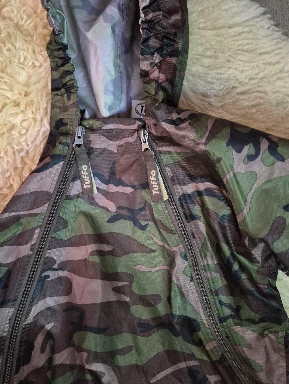 2T Kids' Camo Full Body Rain Suit Hooded Green Camouflage